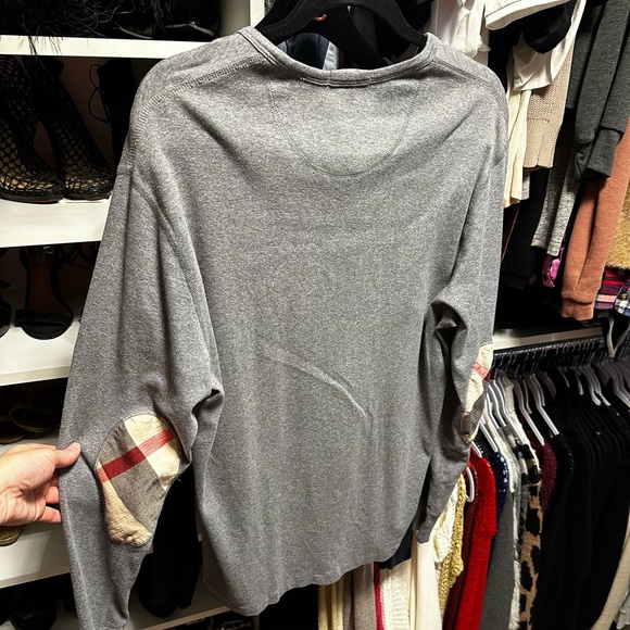 Package of 2 Mens Burberry Brit Crew Neck long sleeve 1 primarily Navy 1 Grey. - Picture 5 of 6